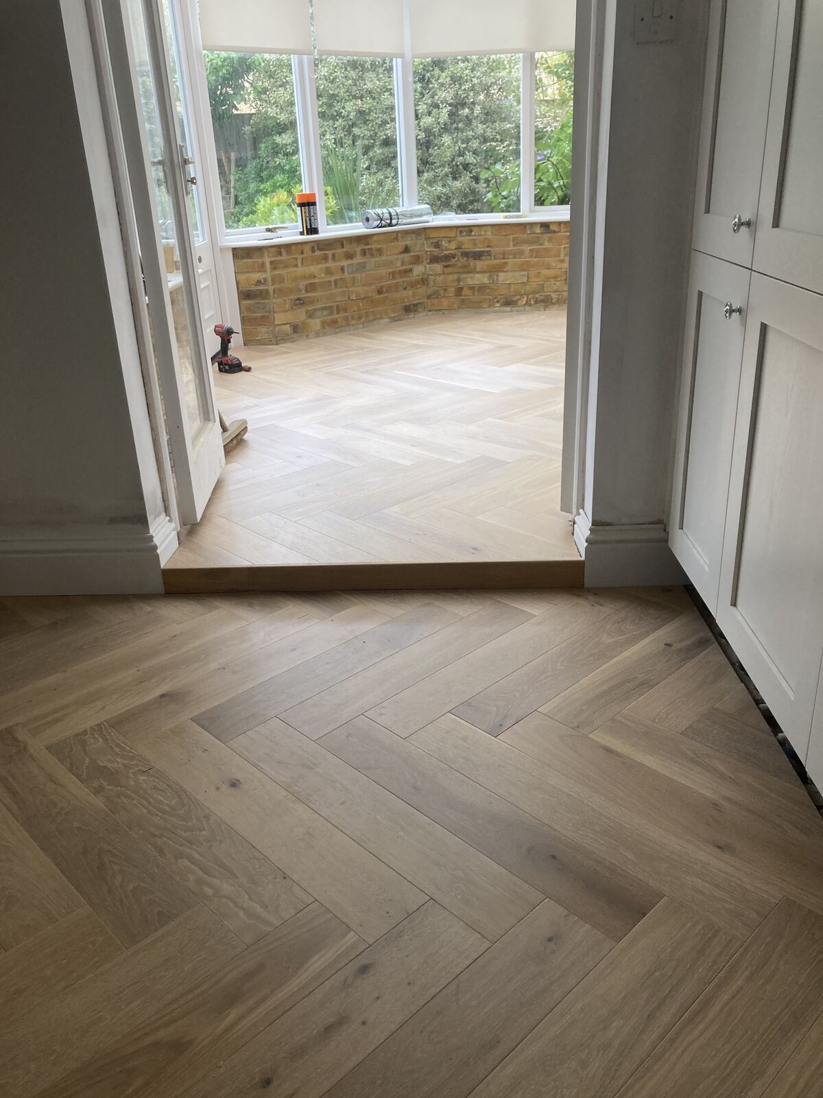 Herringbone engineered oak flooring