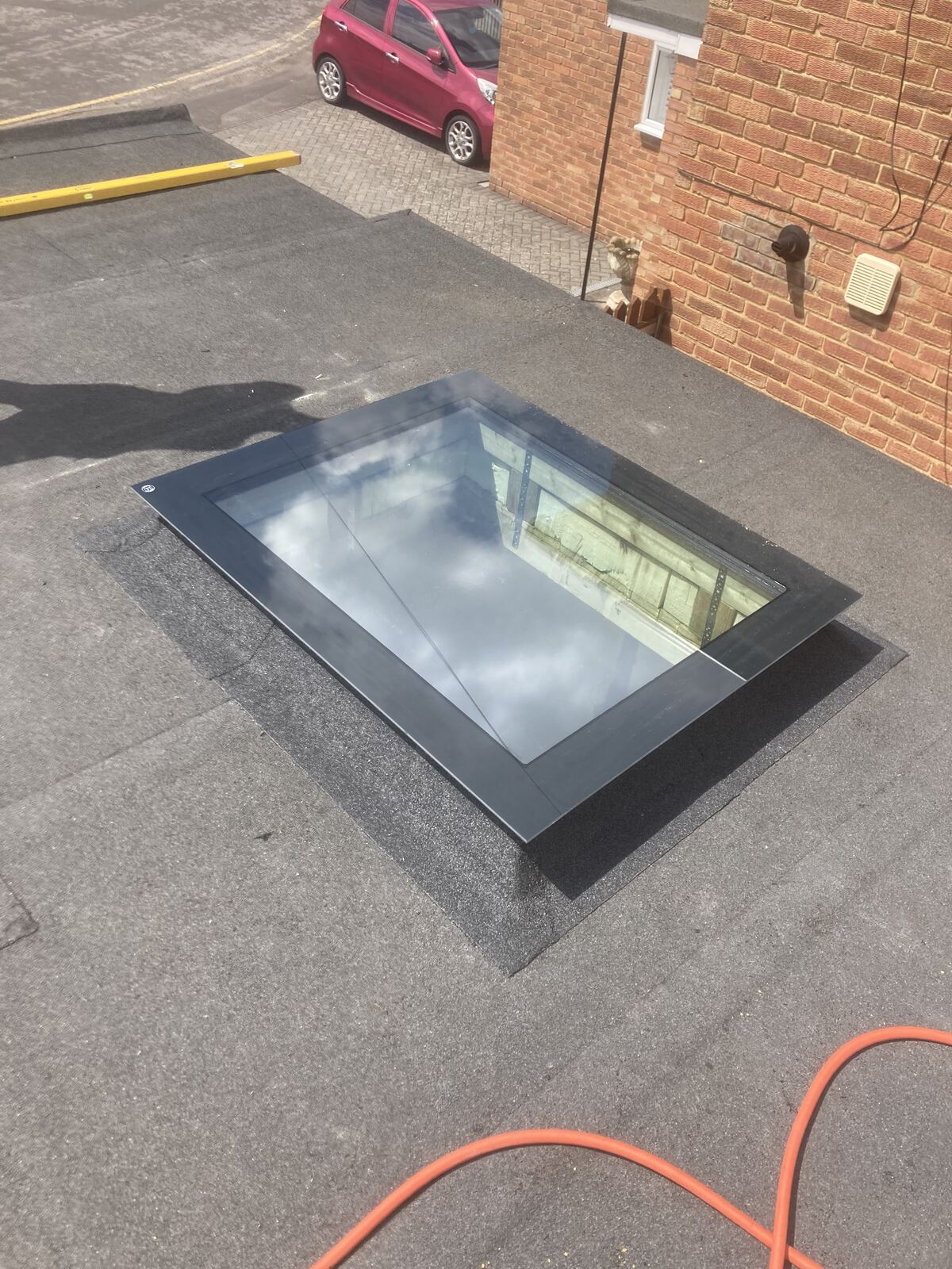 Flat roof glass rooflight